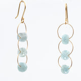 Aquamarine Triple Roundel Earrings