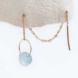 Aquamarine Threader Earring
