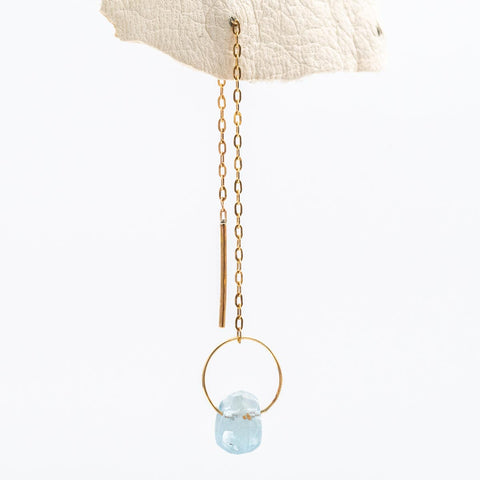 Aquamarine Threader Earring