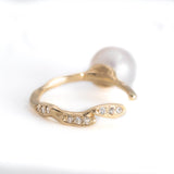 Double Face Twig Ear Cuff - Diamond & Pearl
