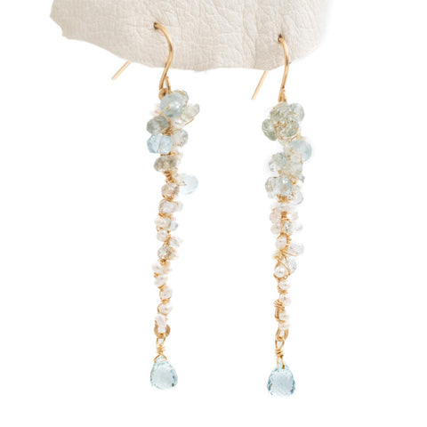 Bubble Aquamarine Medley Earrings