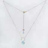 Aquamarine Drop Ring Necklace