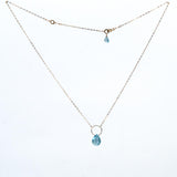 Aquamarine Drop Ring Necklace