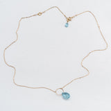 Aquamarine Drop Ring Necklace