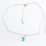Aquamarine Drop Ring Necklace
