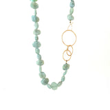 Aquamarine Nugget Choker Necklace
