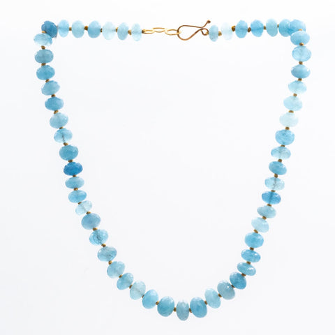 Aquamarine Klimt Bead Necklace