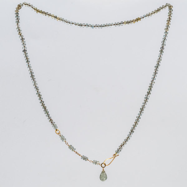 Moss Aquamarine Bead Necklace