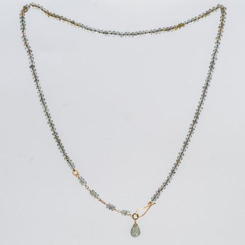Moss Aquamarine Bead Necklace
