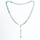 Milky Blue Aquamarine Bead Necklace