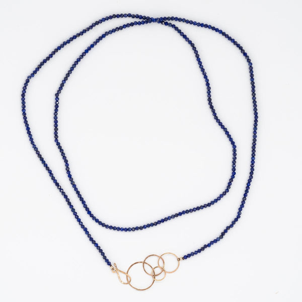 Lapis Hook and Rings Necklace