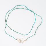 Turquoise Hook and Rings Long Necklace