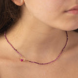 Ruby beaded necklace
