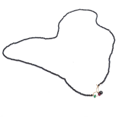 Black Sapphire beaded necklace