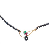Black Sapphire beaded necklace