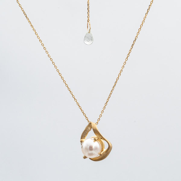 Akoya Pearl Mobius Pendant Necklace