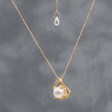 Akoya Pearl Mobius Pendant Necklace
