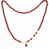 Garnet Rondelle Bead Necklace