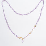 Pink Amethyst Rondelle Bead Necklace