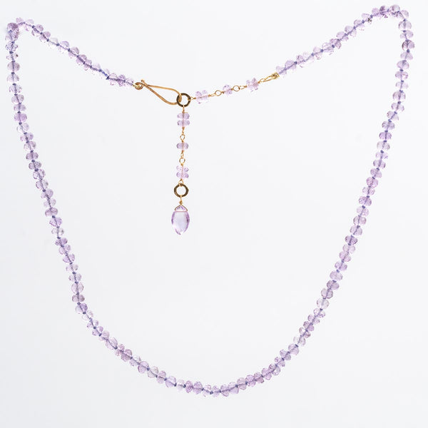 Pink Amethyst Roundel Bead Necklace