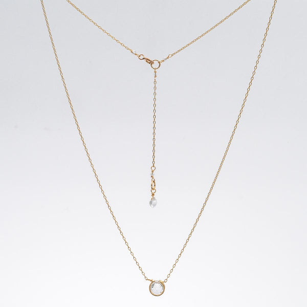 White Topaz Basket Necklace