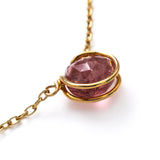 Pink Tourmaline Basket Necklace