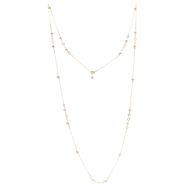 Rings and Chain Baroque Pearl Long necklace
