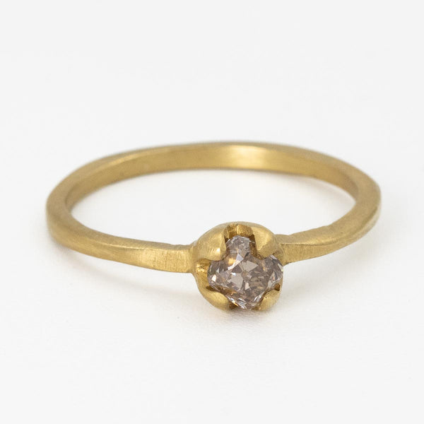 Champagne Diamond Flower Bud Ring