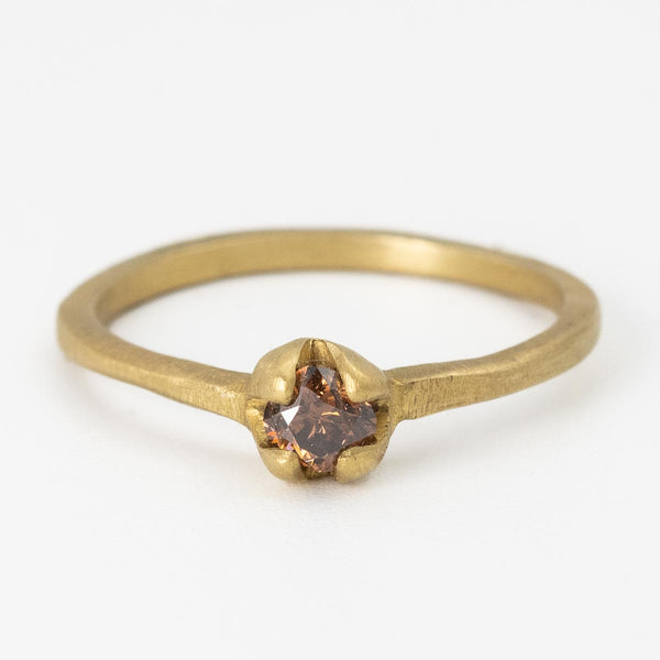 Chocolate Diamond Flower Bud Ring