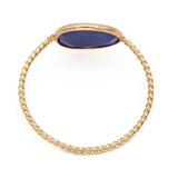 Rose Cut Lapis Twist Ring