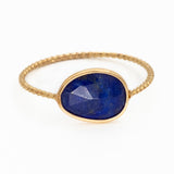 Rose Cut Lapis Twist Ring