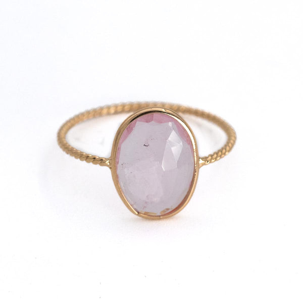 Pink Tourmaline Twist Ring
