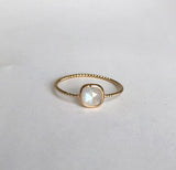 Rainbow Moonstone Clarion Twist Ring