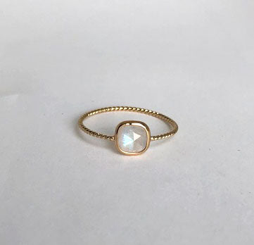 Rainbow Moonstone Clarion Twist Ring
