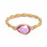 Teardrop Pink Sapphire and Diamonds Ring B