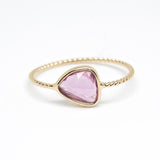 Sapphire Rose Triangle Twist Ring