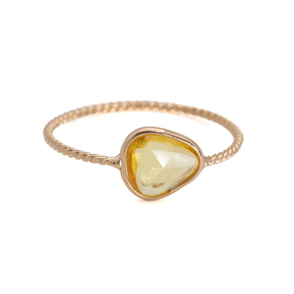 Yellow Sapphire Twist Ring