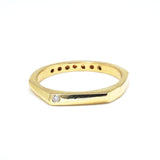 Double-faced Gold ring - 7 garnets x 1 diamond