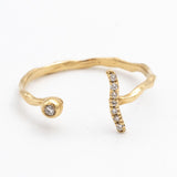 Point and Line Diamond Split Ring