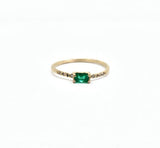 Emerald Brick Sparkle Ring