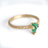 Emerald Shield Sparkle Ring