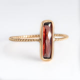 Garnet Tower Twist Ring