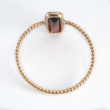 Garnet Tower Twist Ring