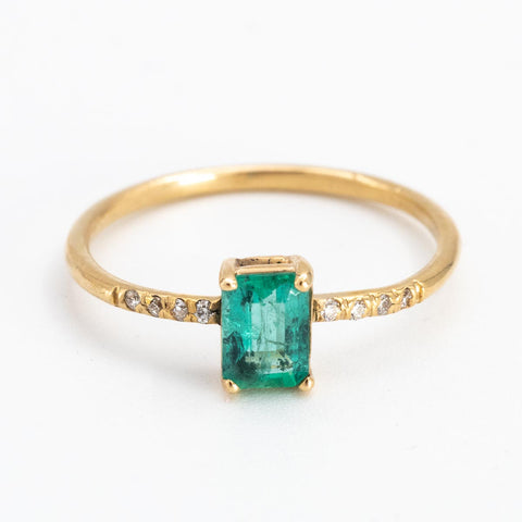 Emerald Brick Sparkle Ring A