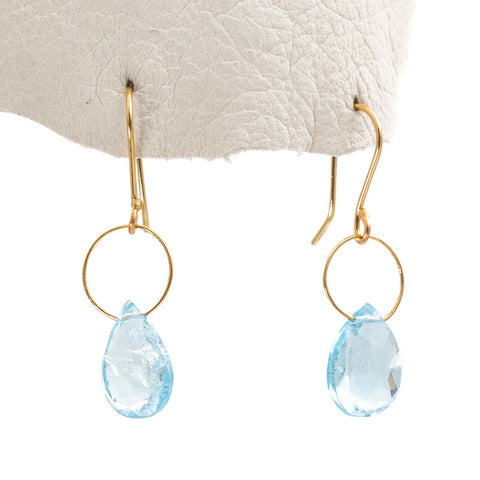 Aquamarine Pear Drop Earrings