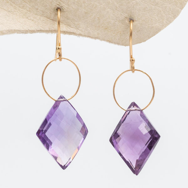 Lavender Rhombus Amethyst Earrings