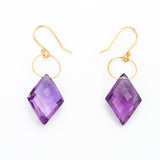 Lavender Rhombus Amethyst Earrings