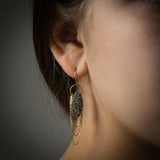 Glam Fringe Silver Druzy Earring