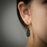 Glam Fringe Black Earring