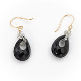 Black Garnet Teardrop Earrings